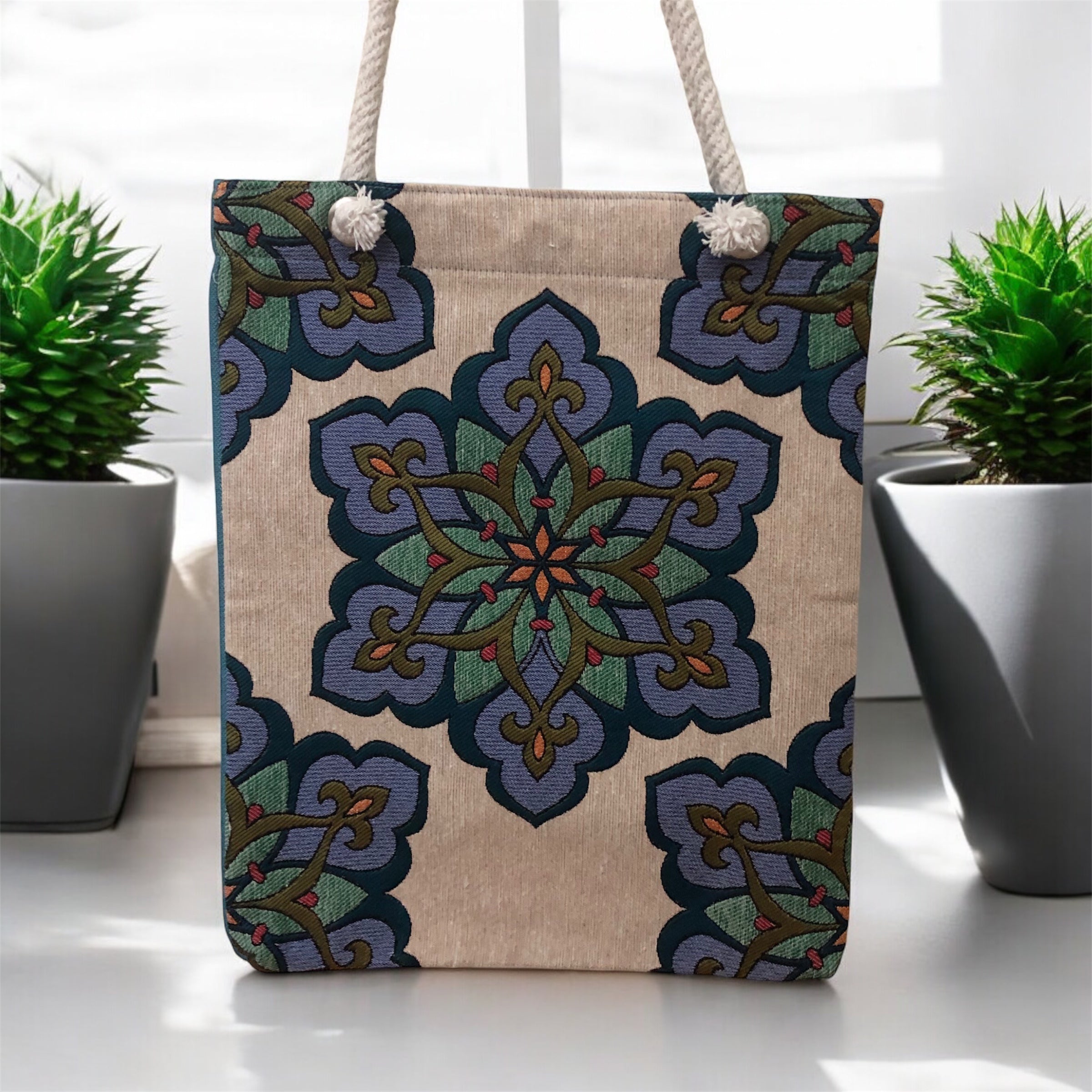 Schulter-Tasche Blütenmandala