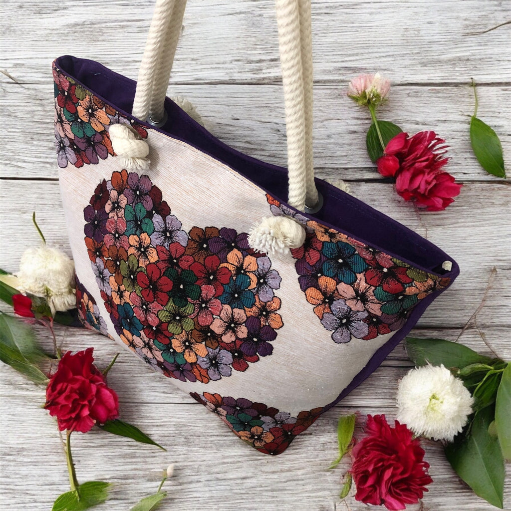 Strand-Tasche Blumenherz