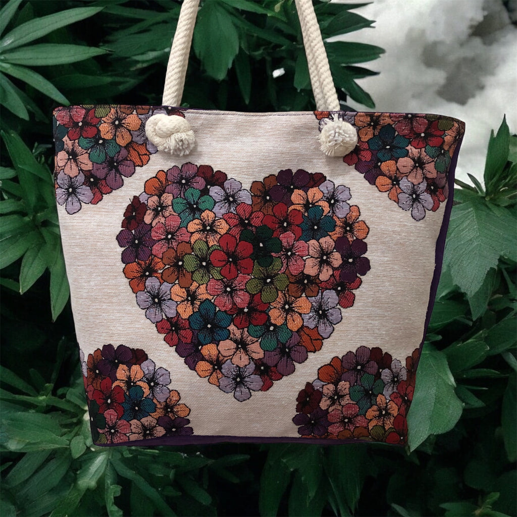 Strand-Tasche Blumenherz